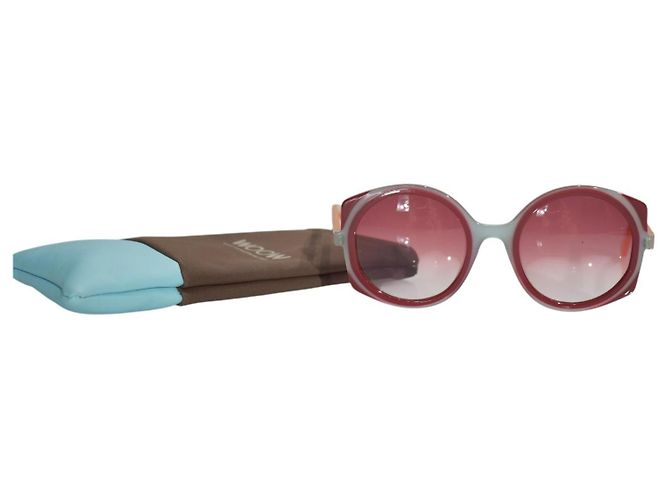Autre Marque Gafas de sol redondas FACE À FACE Paris Wonder 1 - Acetato Burdeos y Naranja - vista 2
