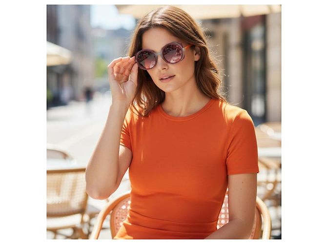 Autre Marque Gafas de sol redondas FACE À FACE Paris Wonder 1 - Acetato Burdeos y Naranja - vista 3