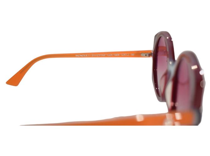 Autre Marque Gafas de sol redondas FACE À FACE Paris Wonder 1 - Acetato Burdeos y Naranja - vista 8