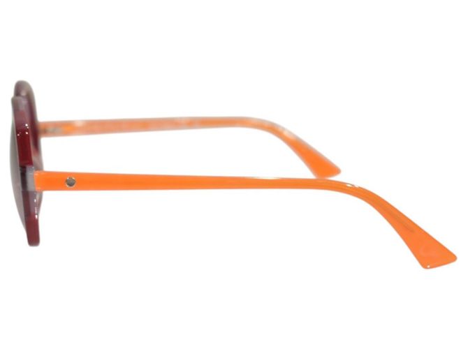 Autre Marque Gafas de sol redondas FACE À FACE Paris Wonder 1 - Acetato Burdeos y Naranja - vista 9