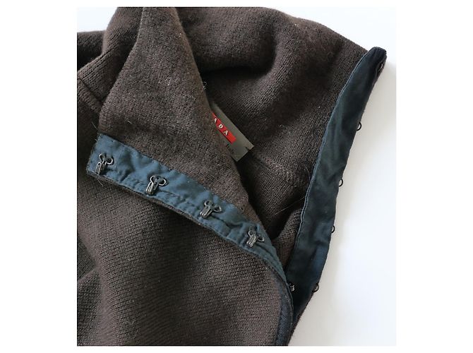 Pull en laine Prada Sport Linea Rossa à col roulé - vue 5