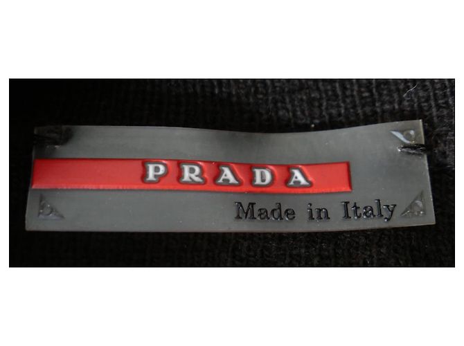 Pull en laine Prada Sport Linea Rossa à col roulé - vue 6