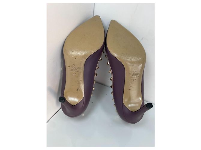 Décolleté Valentino Garavani Rockstud in pelle - Viola - vista 10