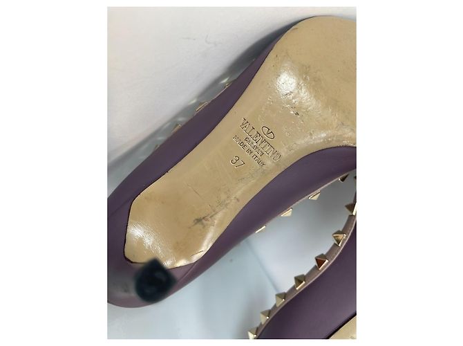 Décolleté Valentino Garavani Rockstud in pelle - Viola - vista 11