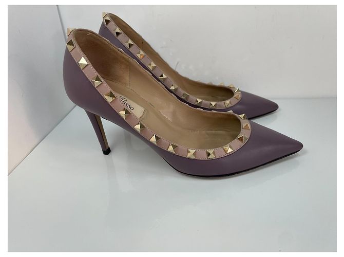 Décolleté Valentino Garavani Rockstud in pelle - Viola - vista 2