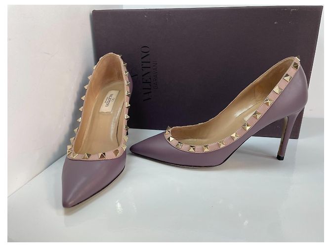 Décolleté Valentino Garavani Rockstud in pelle - Viola - vista 4