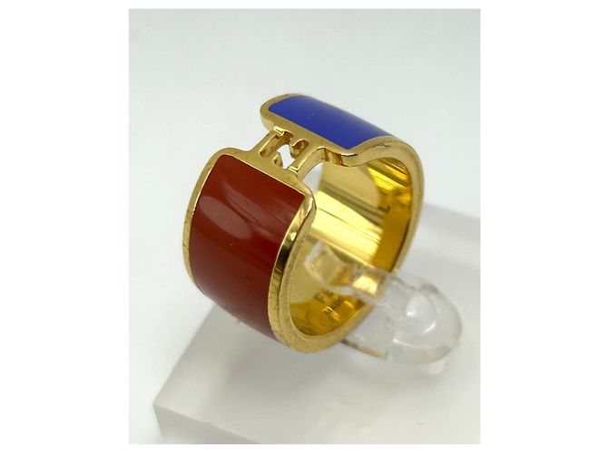Anello Fendi The Fendista Size L Blu/Magenta/Oro - vista 9