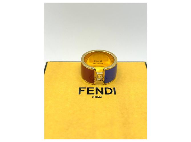 Anello Fendi The Fendista Size L Blu/Magenta/Oro - vista 3