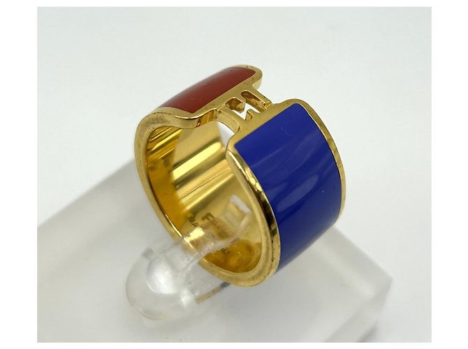 Anello Fendi The Fendista Size L Blu/Magenta/Oro - vista 4