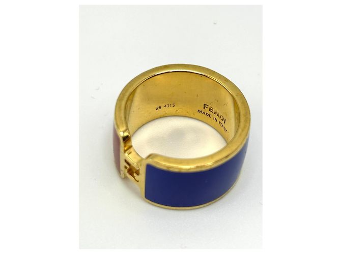Anello Fendi The Fendista Size L Blu/Magenta/Oro - vista 6