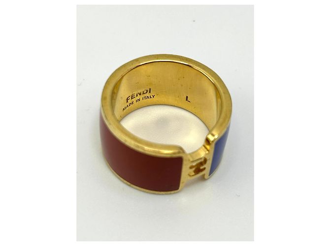Anello Fendi The Fendista Size L Blu/Magenta/Oro - vista 7