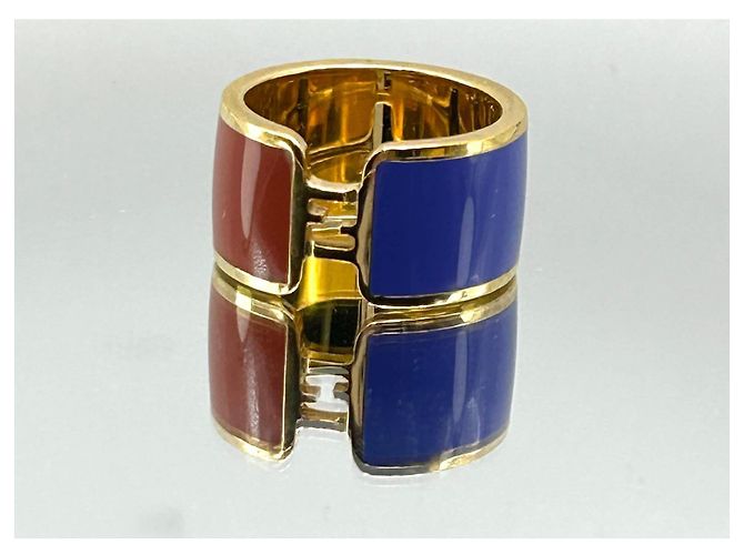 Anello Fendi The Fendista Size L Blu/Magenta/Oro - vista 8