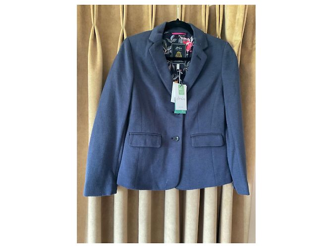 Autre Marque Blazer Joules azul marinho com espinha de peixe e forro floral - vista 2