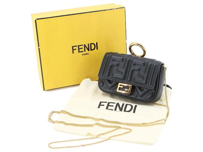 Borsa a tracolla Fendi Nano Baguette Mini con catena - vista 2