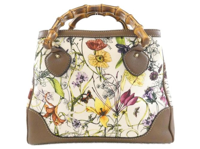 Gucci Handtasche 308360 Braun Multicolor Leder Canvas - Ansicht 2
