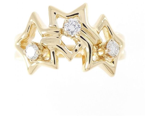 Autre Marque Anello fede Tiffany in oro giallo 18K e diamanti - vista 2
