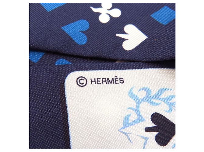 Hermès Hermes Twilly Silk Scarf in Navy - view 7