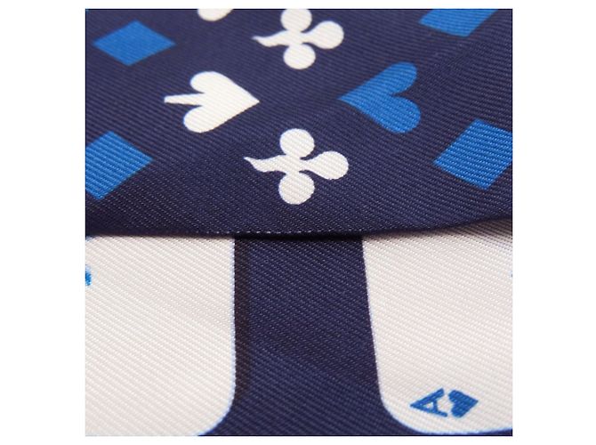 Hermès Hermes Twilly Silk Scarf in Navy - view 8
