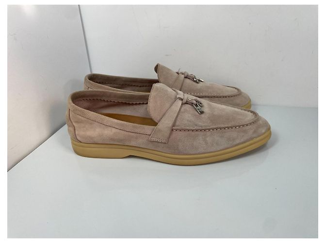 Loro Piana Summer Walk Mocassini Camoscio Beige - vista 2