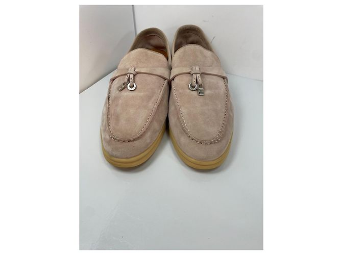 Loro Piana Summer Walk Mocassini Camoscio Beige - vista 3