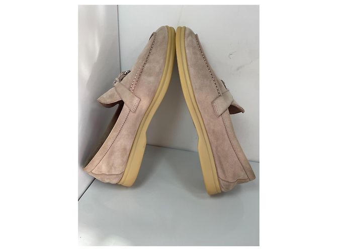 Loro Piana Summer Walk Mocassini Camoscio Beige - vista 7