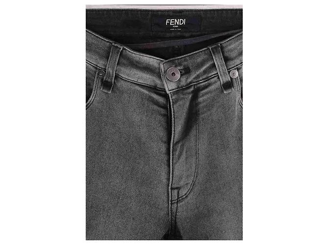 Vaqueros rectos Fendi grises de algodón - vista 2