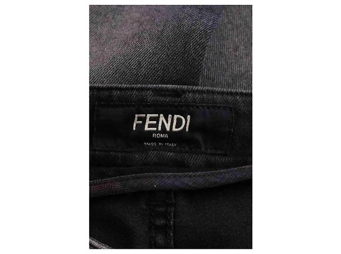 Vaqueros rectos Fendi grises de algodón - vista 5