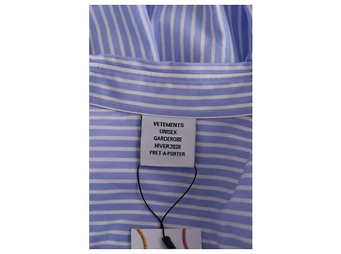 Camicia Vêtements in cotone blu M - vista 5