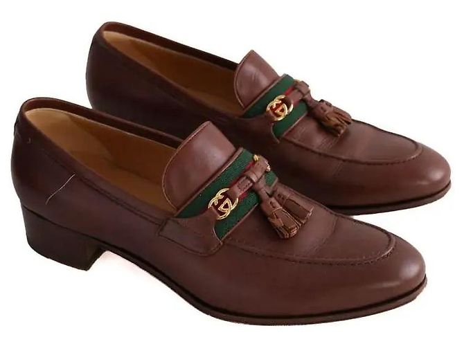 Mocassini Gucci in pelle marrone - vista 3