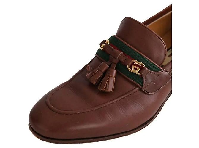 Mocassini Gucci in pelle marrone - vista 4