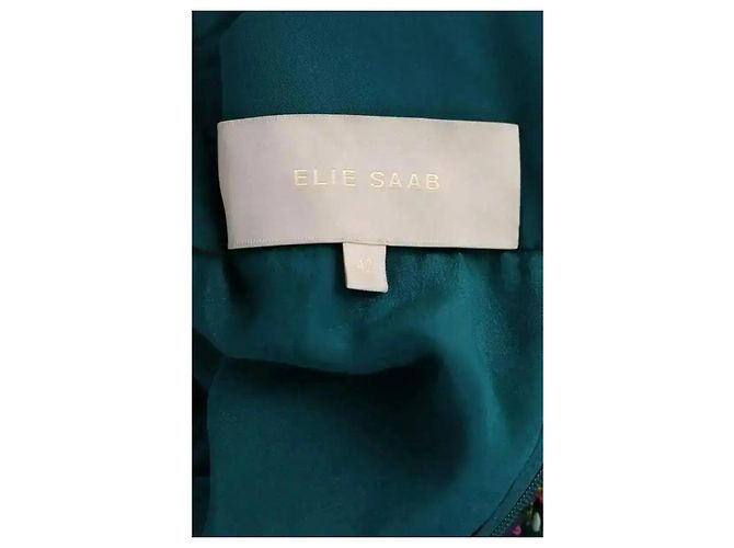 Elie Saab Grünes Seidenkleid - Ansicht 5
