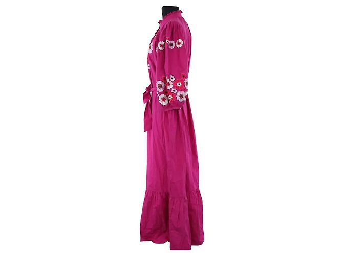 Antik Batik Kleid aus Baumwolle Lila - Ansicht 3
