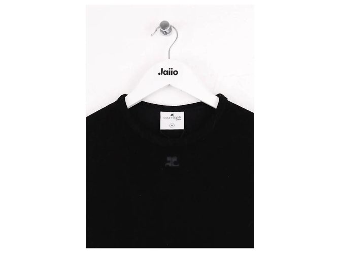 T-shirt preta de viscose Courreges - vista 2