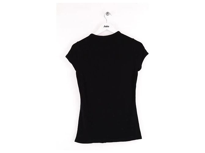 T-shirt preta de viscose Courreges - vista 3