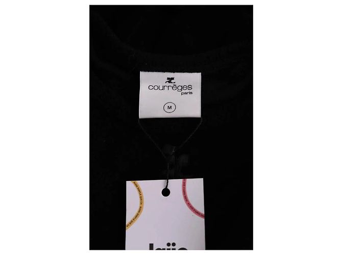 T-shirt preta de viscose Courreges - vista 5