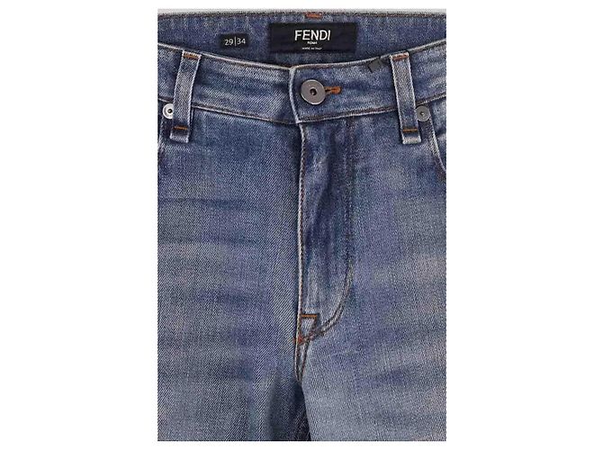 Vaqueros rectos Fendi azules de algodón - vista 2