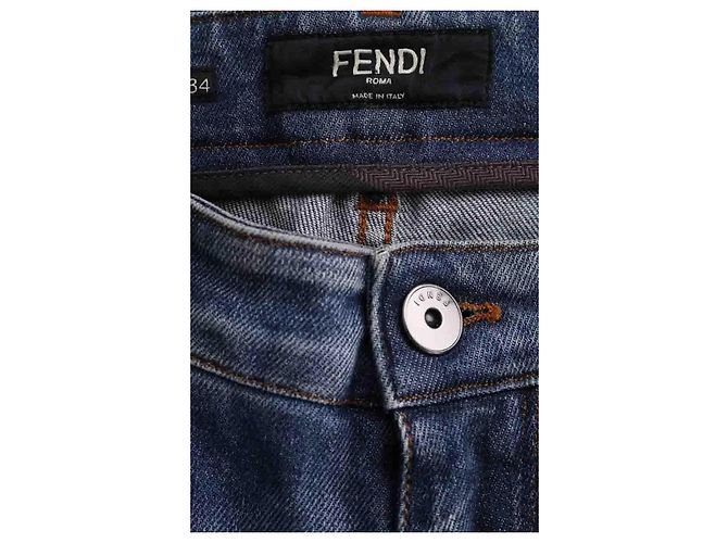 Vaqueros rectos Fendi azules de algodón - vista 5