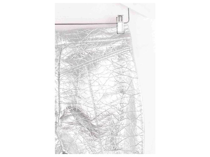 Manoush Gerade Hose Pant vinyl basic silber - Ansicht 4