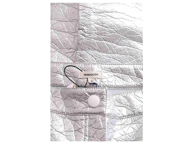 Manoush Gerade Hose Pant vinyl basic silber - Ansicht 5