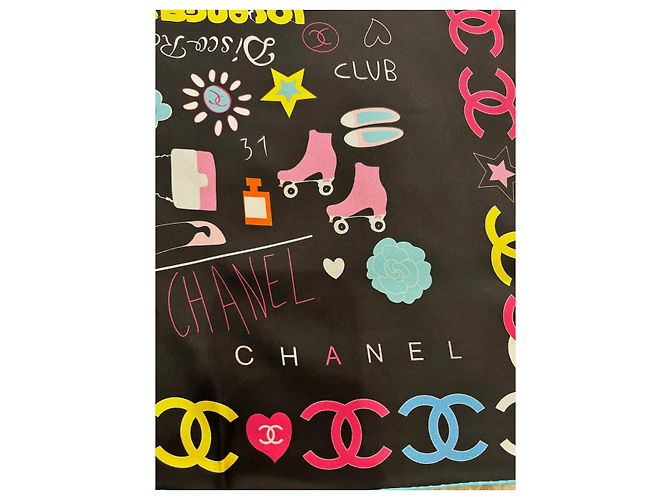 Pañuelo Chanel negro Disco - vista 4