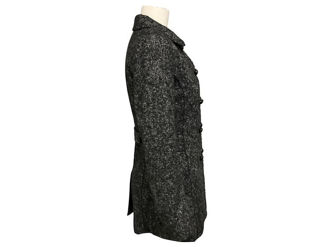 Dolce & Gabbana Grey / Black Wool and Alpaca Tweed Jacket - view 2
