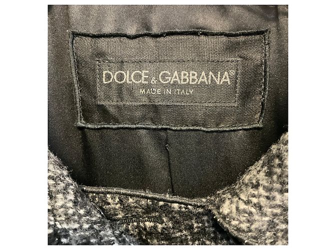 Dolce & Gabbana Grey / Black Wool and Alpaca Tweed Jacket - view 4