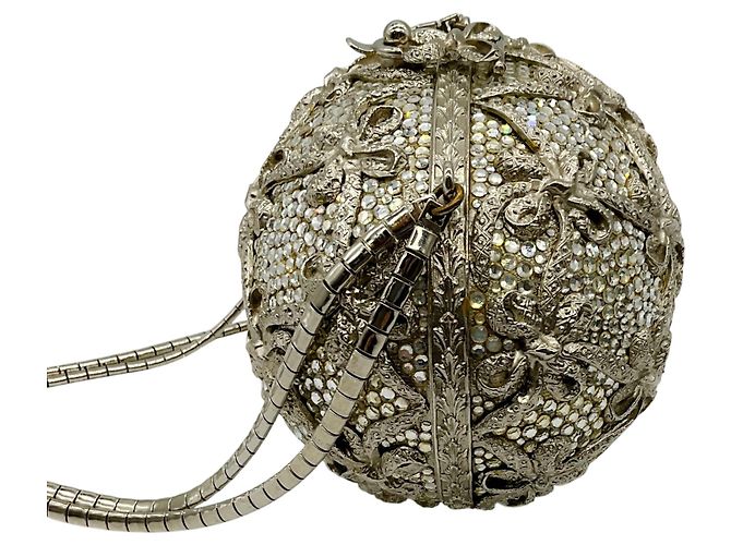 Minaudière Judith Leiber Silver Crystal Faberge Egg - vista 2