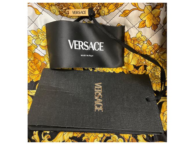Veste Biker Versace en cuir d'agneau noir - vue 4