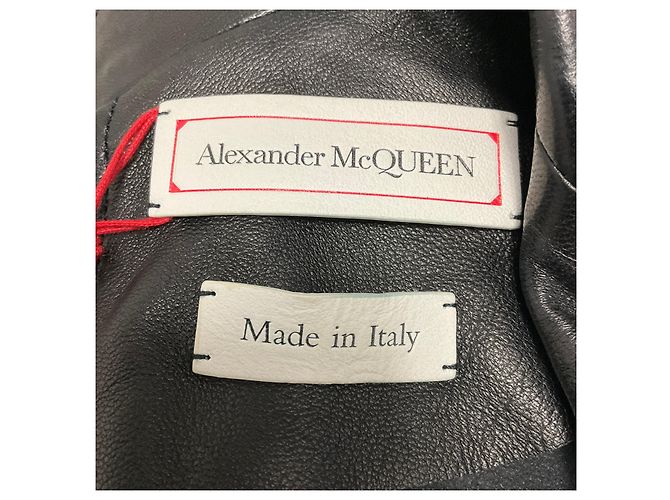 Blazer de piel de cordero con ribete de encaje negro Alexander McQueen - vista 4