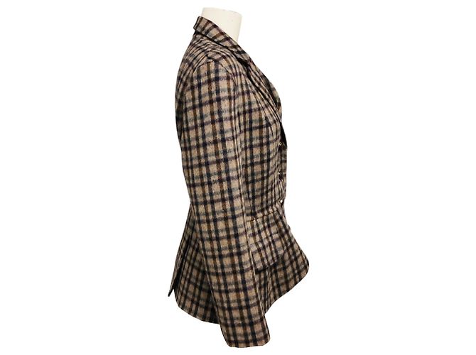 Blazer a quadri in lana e alpaca Taupe / Brown Multi Christian Dior - view 2