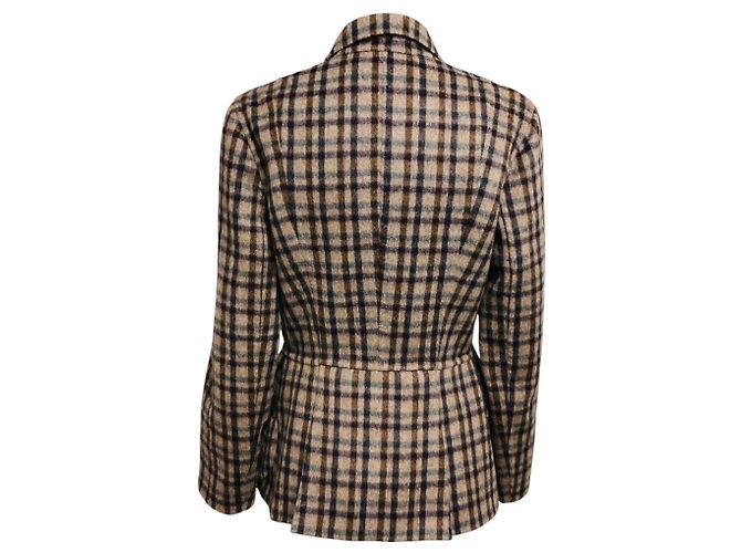 Blazer a quadri in lana e alpaca Taupe / Brown Multi Christian Dior - view 3