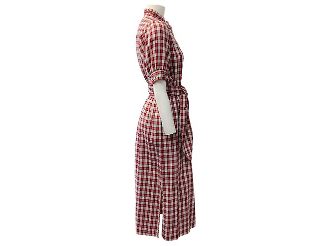 Autre Marque The Great Red / Ivory Picnic Plaid Cedar Kleid - Ansicht 2