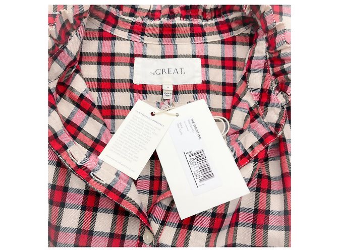 Autre Marque The Great Red / Ivory Picnic Plaid Cedar Kleid - Ansicht 4