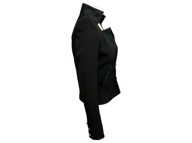 Blazer Balmain estruturado em lã e linho preto - vista 2